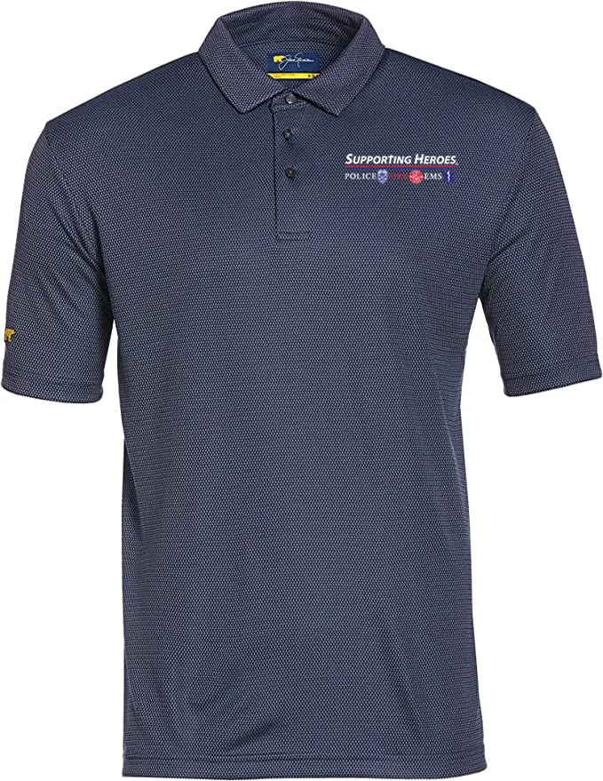 Men's Polo - Jack Nicklaus Mini Jacquard Bright White