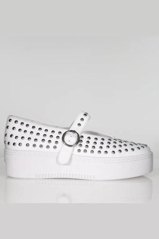Minx Stanley Stud Shoes White