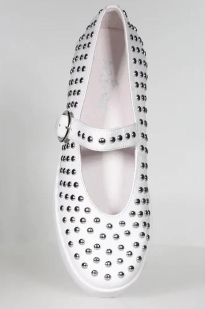 Minx Stanley Stud Shoes White
