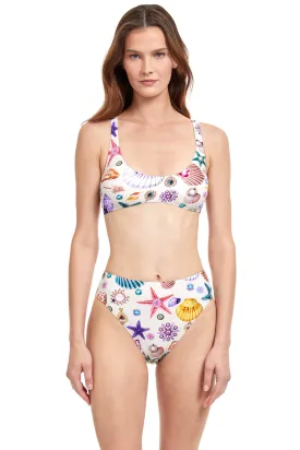Multicolored White sands bikini top