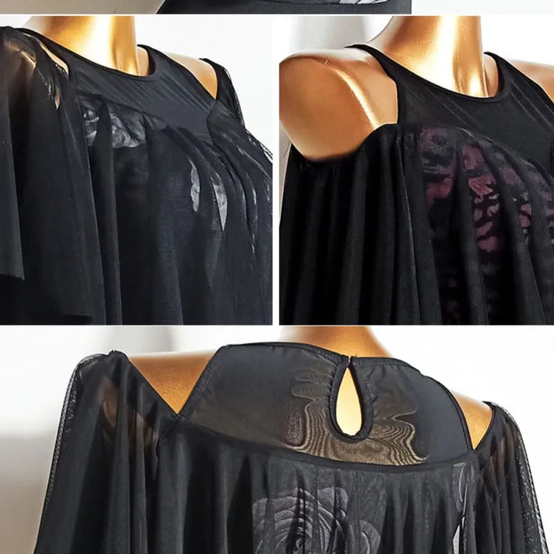 Off Shoulder Latin/Ballroom Top with Fringing