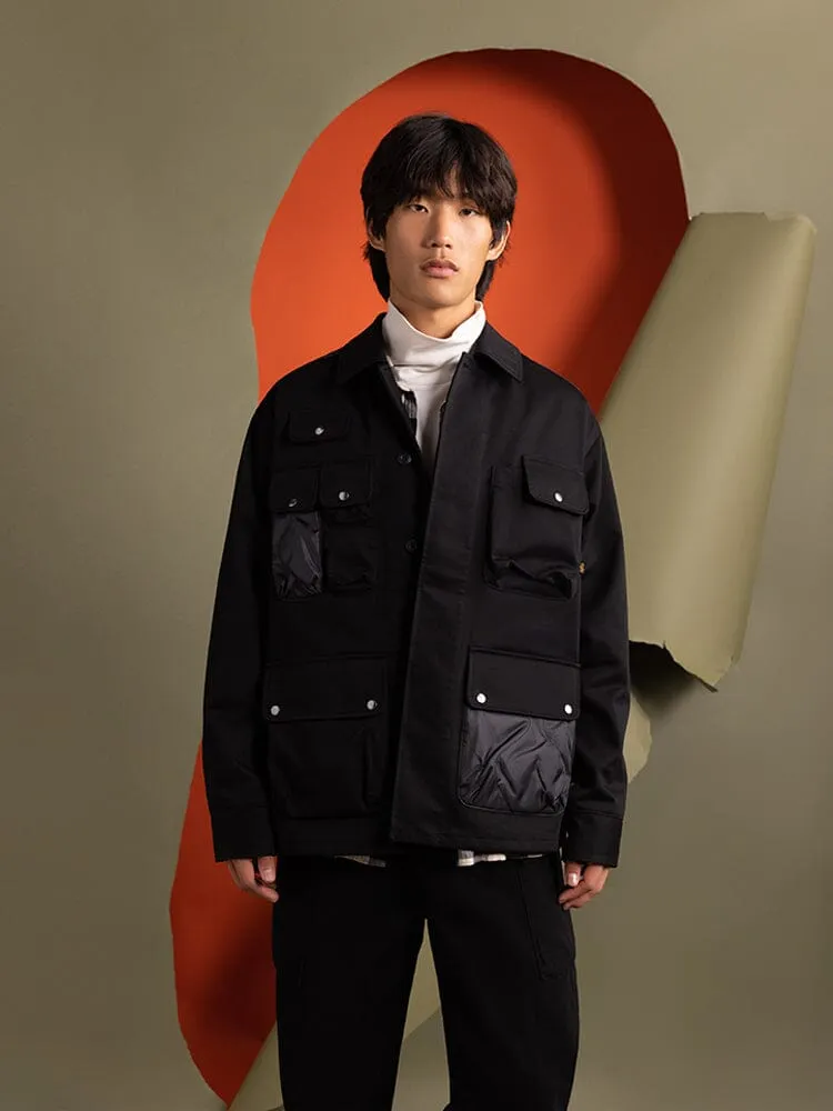 ONION QUILTED MIXED MEDIA SHIRT JACKET (SEASONAL)