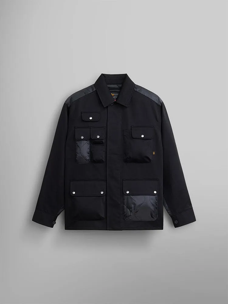 ONION QUILTED MIXED MEDIA SHIRT JACKET (SEASONAL)