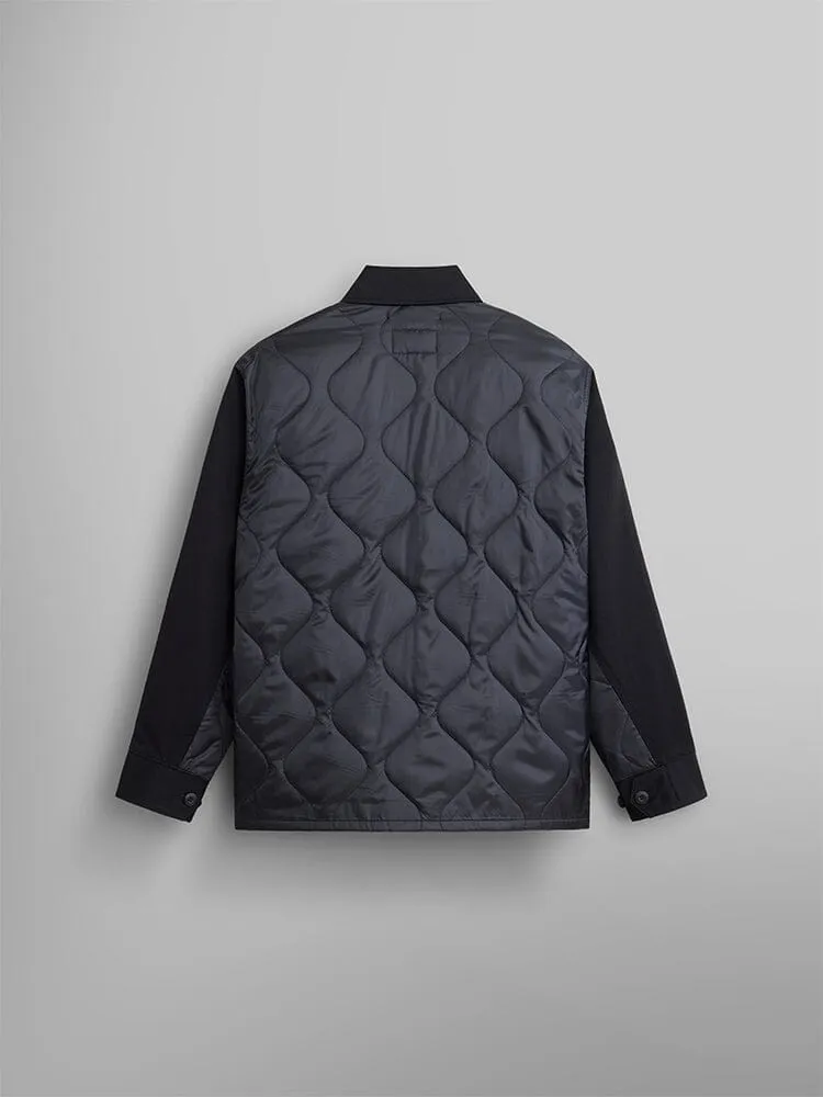 ONION QUILTED MIXED MEDIA SHIRT JACKET (SEASONAL)