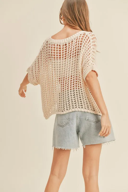 Open Knit Net Top