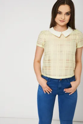 Peter Pan Collar Yellow Top