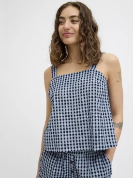 Petra Seersucker Sleeveless Top Skyway Peacoat
