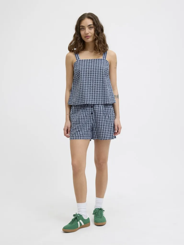 Petra Seersucker Sleeveless Top Skyway Peacoat