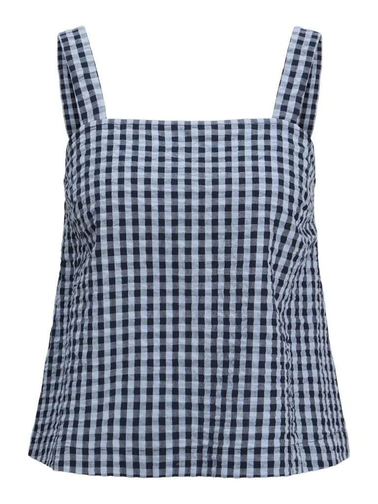 Petra Seersucker Sleeveless Top Skyway Peacoat