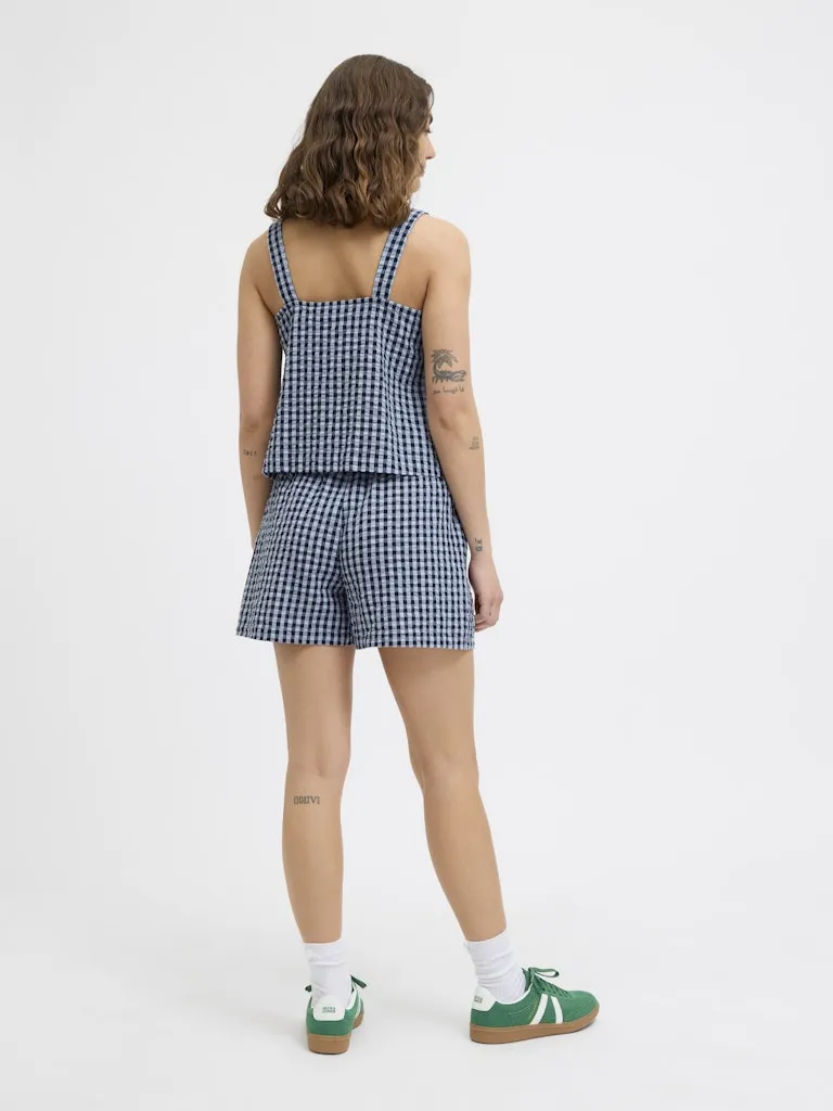Petra Seersucker Sleeveless Top Skyway Peacoat