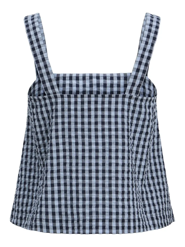 Petra Seersucker Sleeveless Top Skyway Peacoat
