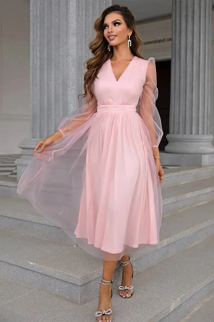 Pink Mesh Dress