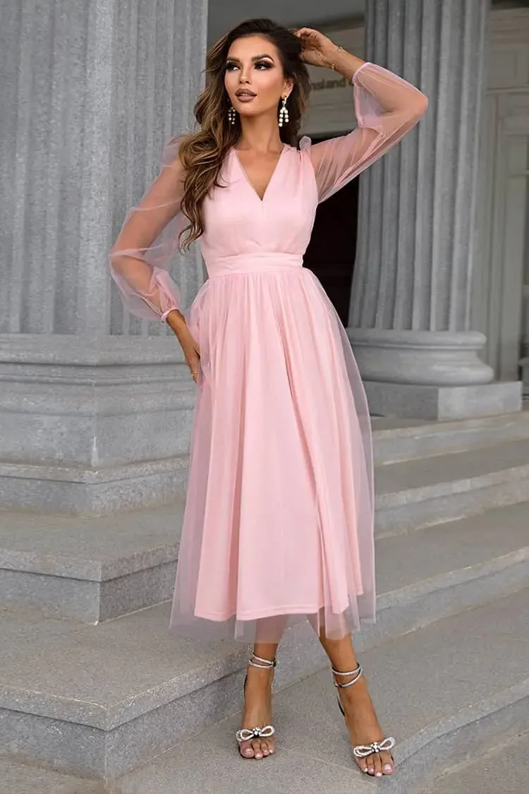 Pink Mesh Dress