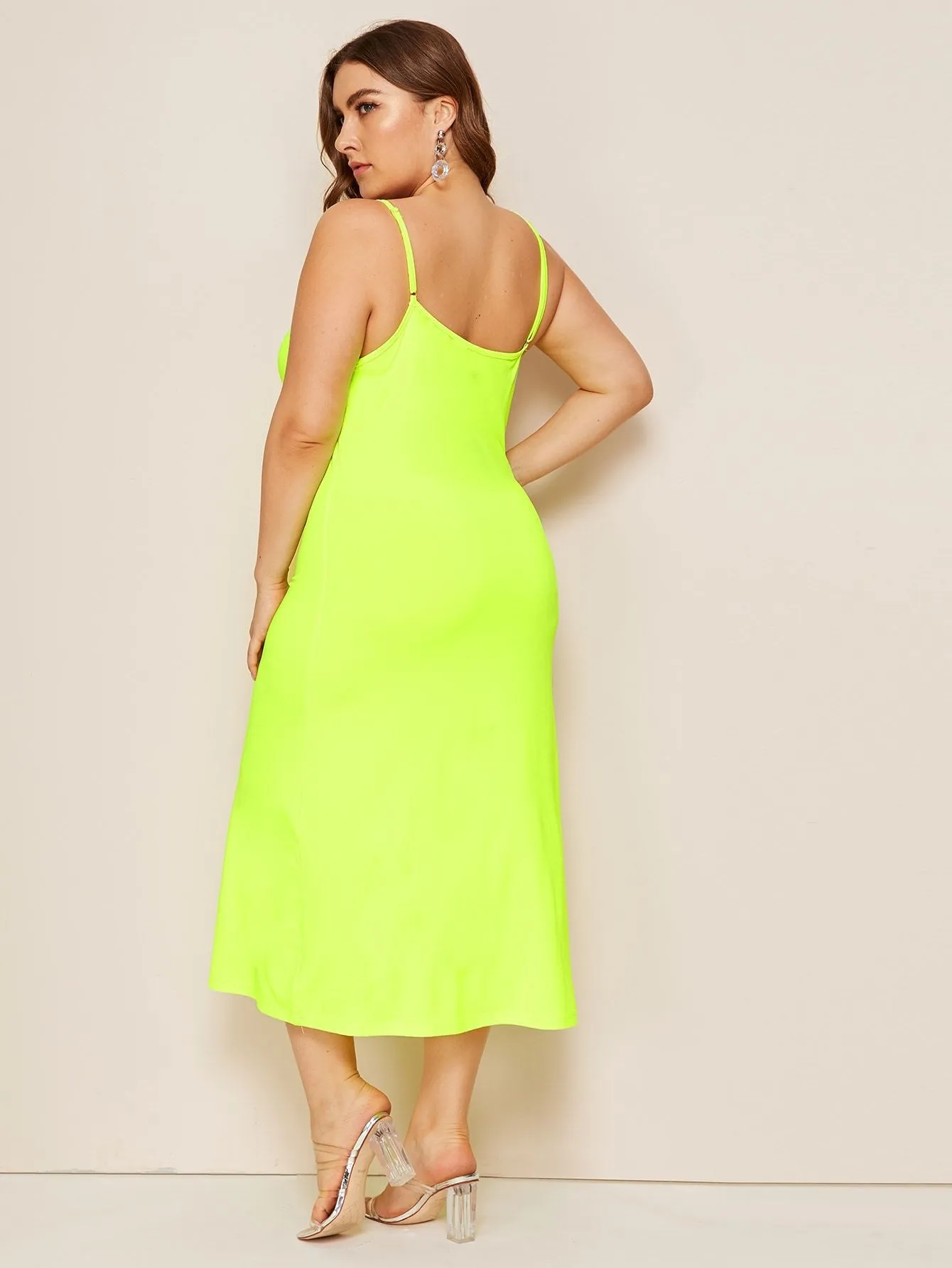 Plus Neon Lime Cami Dress