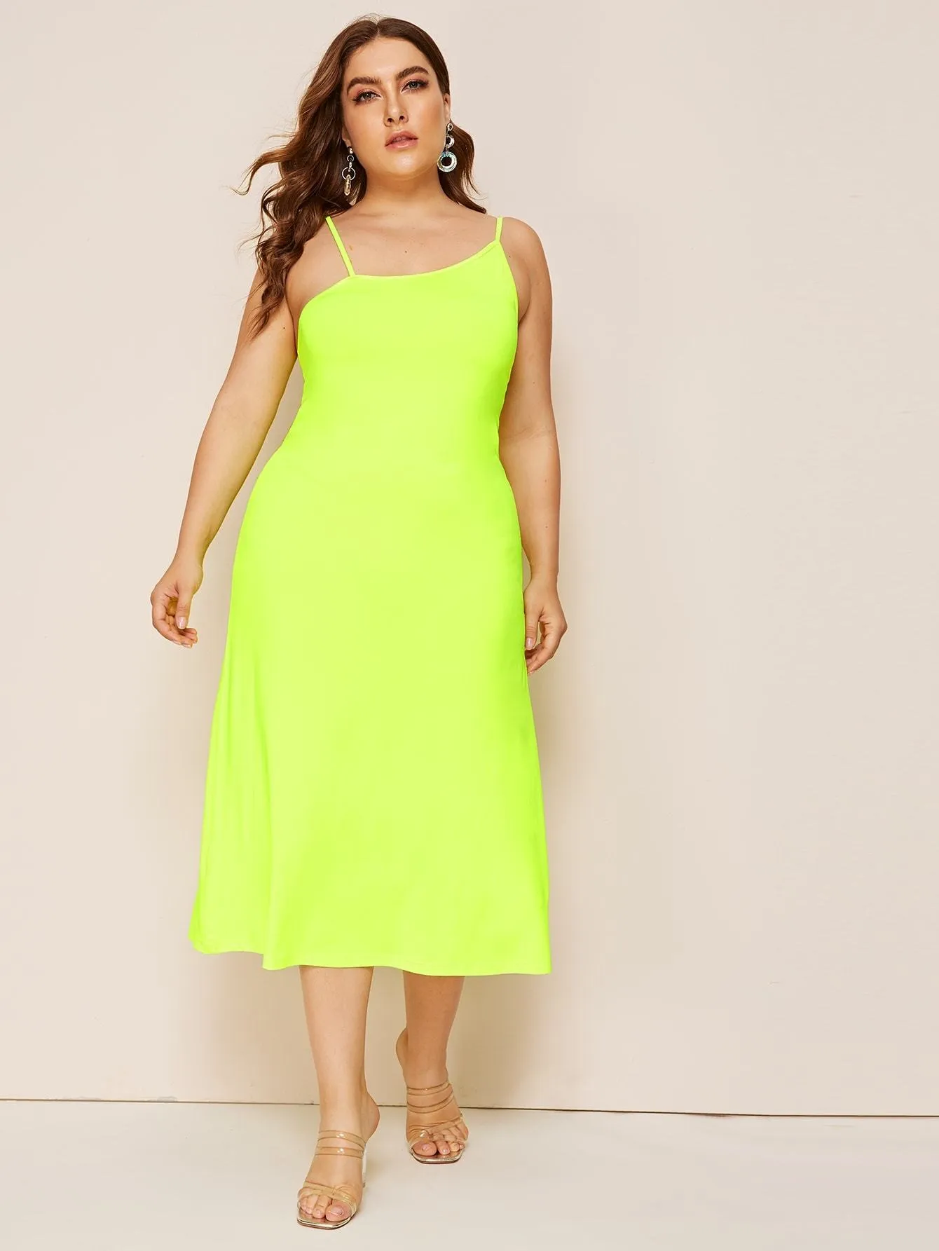 Plus Neon Lime Cami Dress