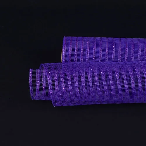 Purple - Deco Mesh Laser Eyelash ( 21 Inch x 10 Yards )