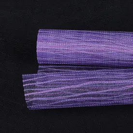 Purple - Metallic Twine Mesh Wrap ( 21 Inch x 6 Yards )