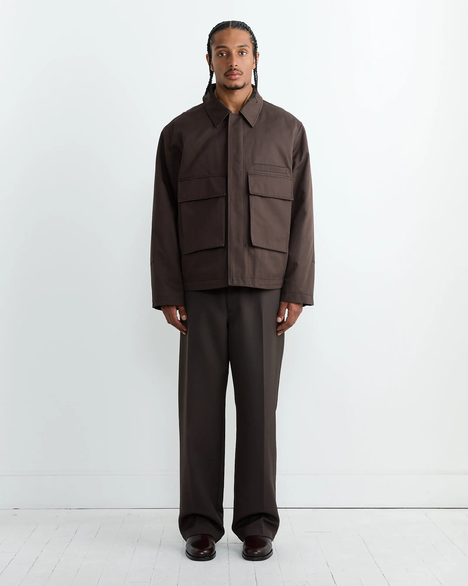 Quilted 3D Pockets Jacket in Espresso