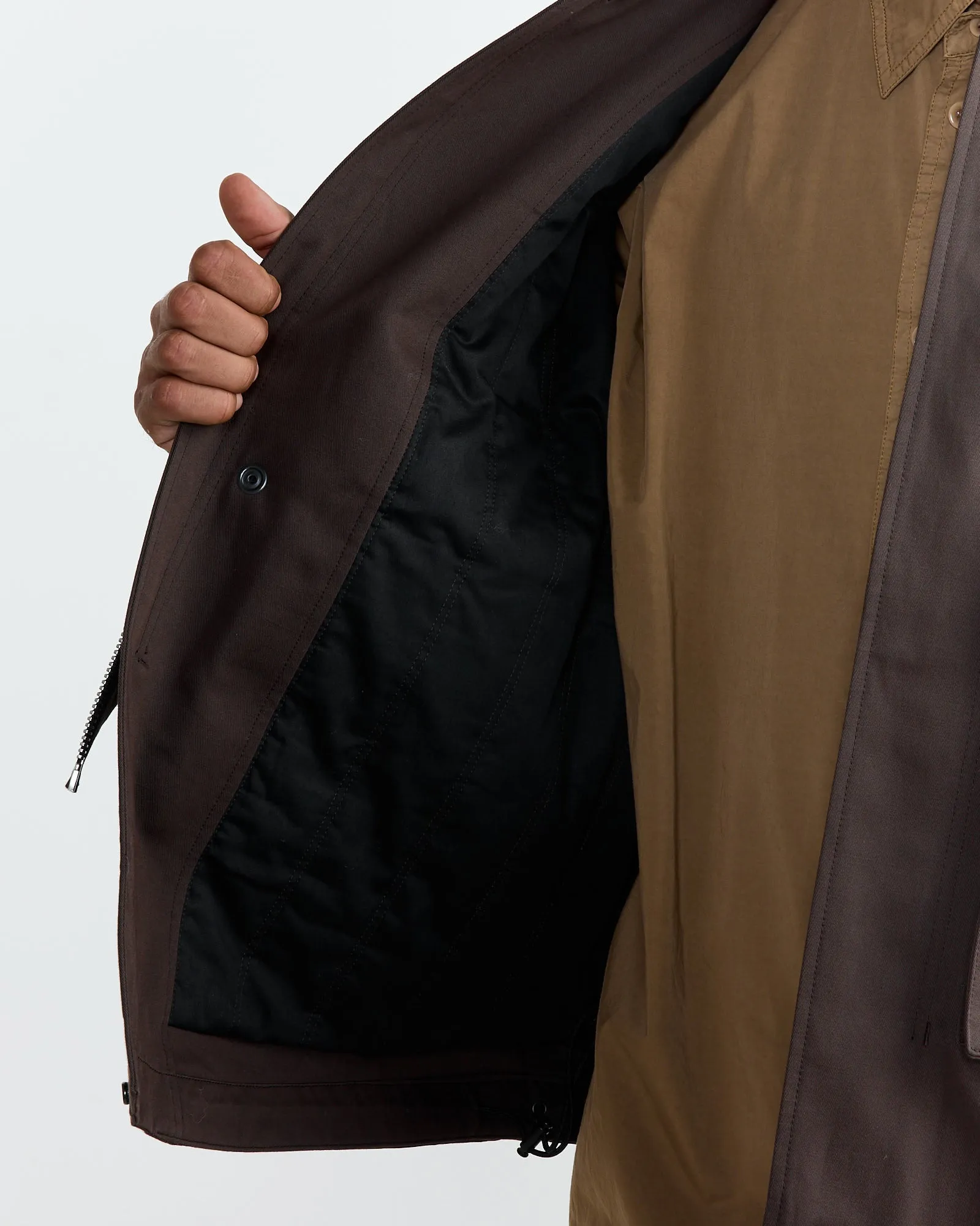 Quilted 3D Pockets Jacket in Espresso