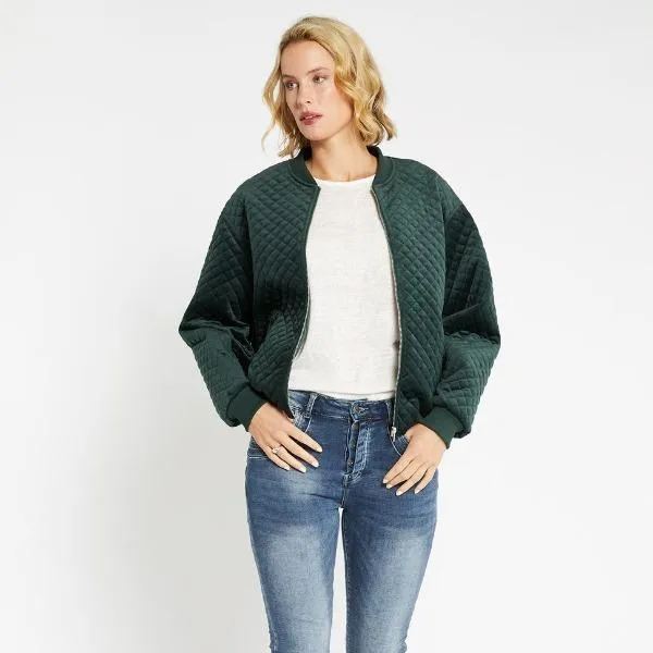 Quilted Velvet Bomber