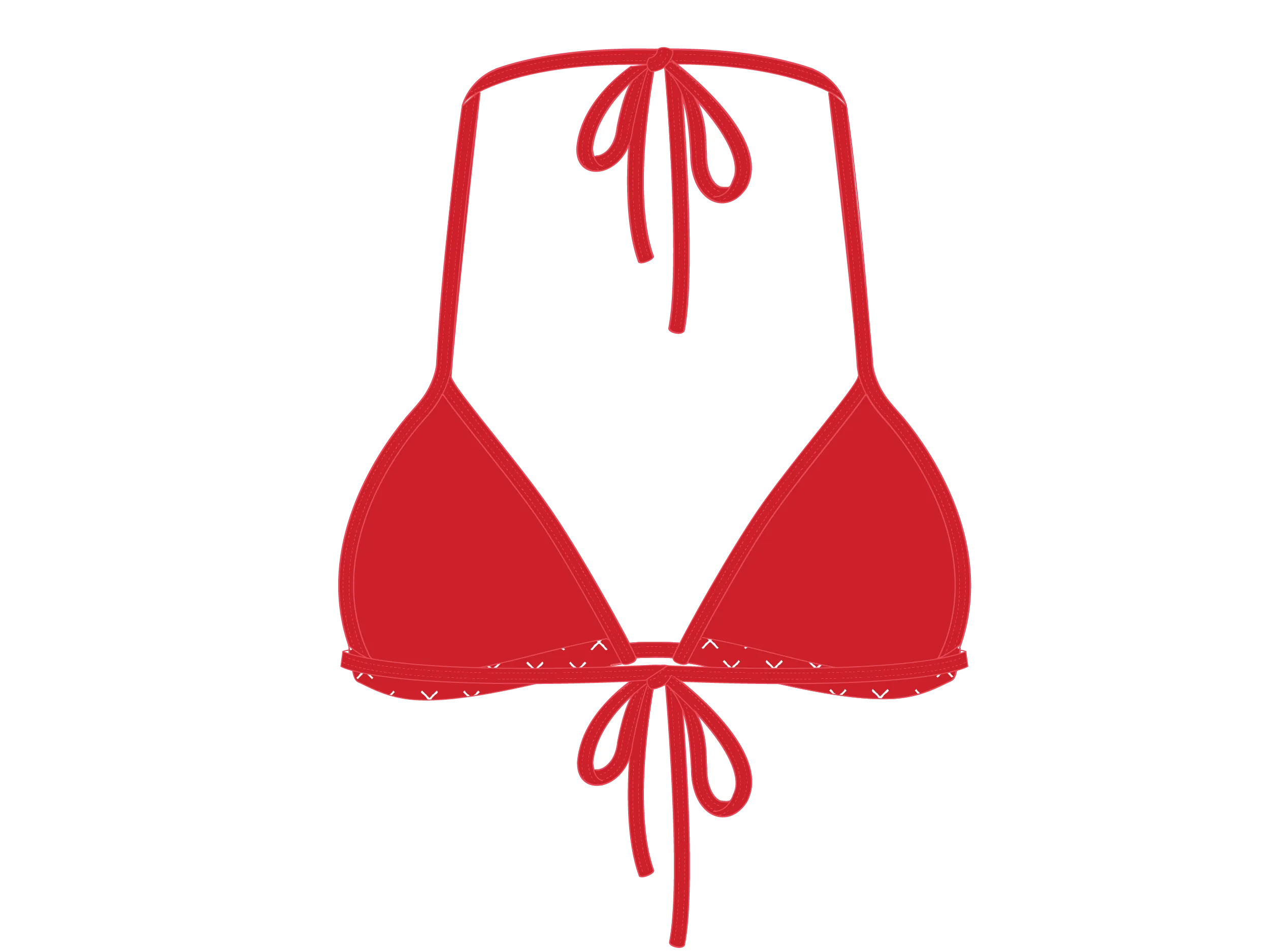 Red Logo Print Bikini Top