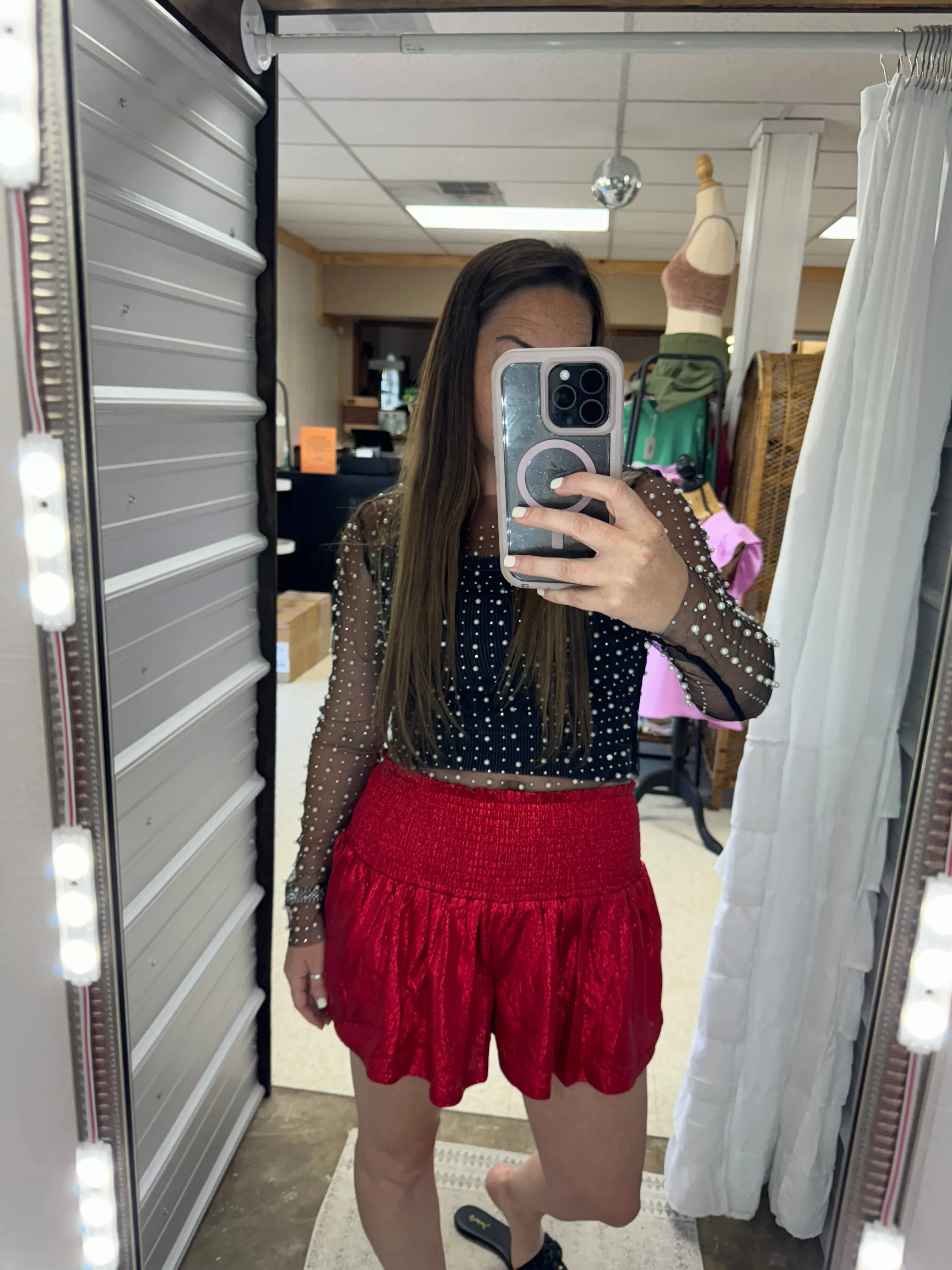Rhinestone Studded Long Sleeve