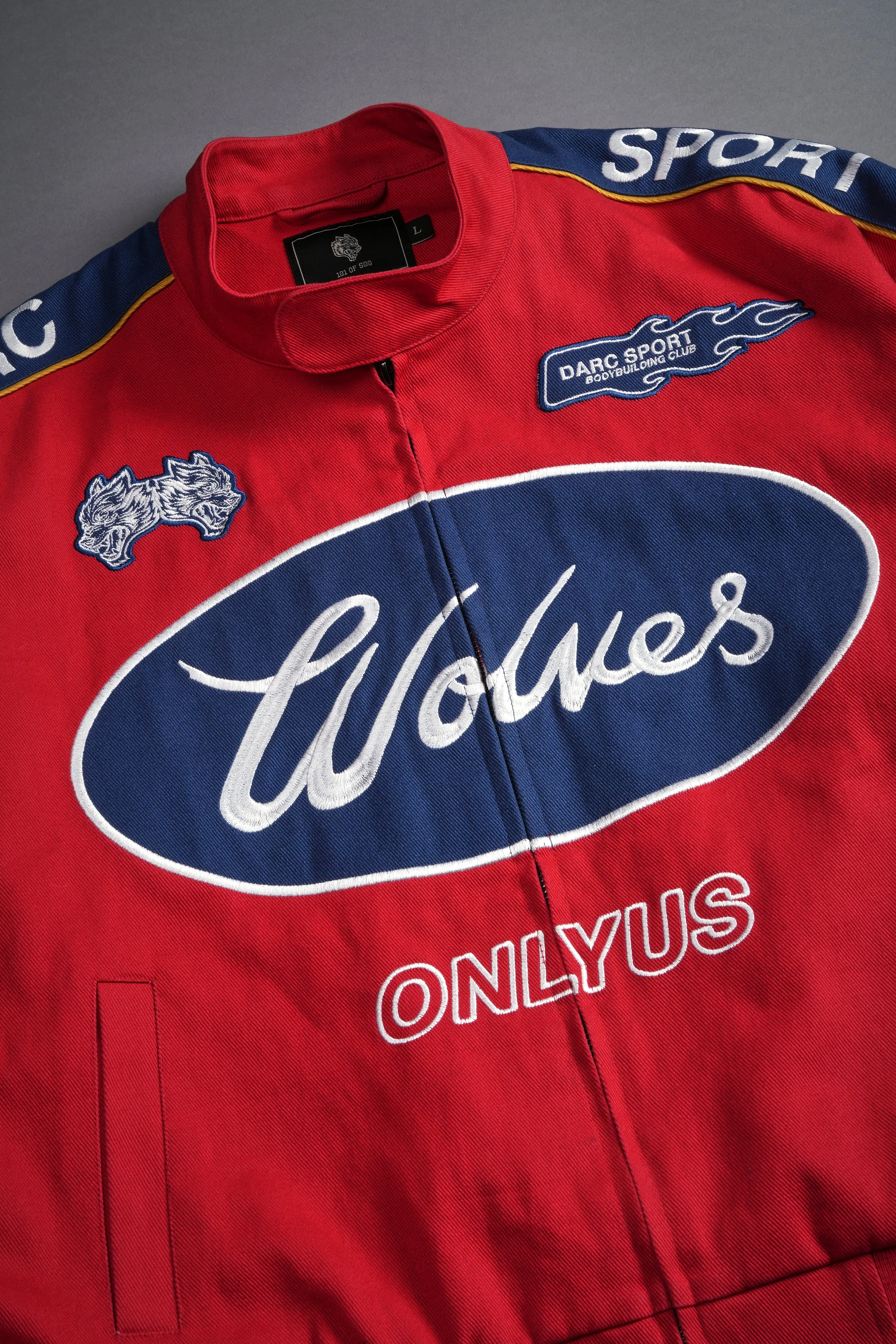 Ride The Fire Gordon Racing Jacket in Roman Red/Blue
