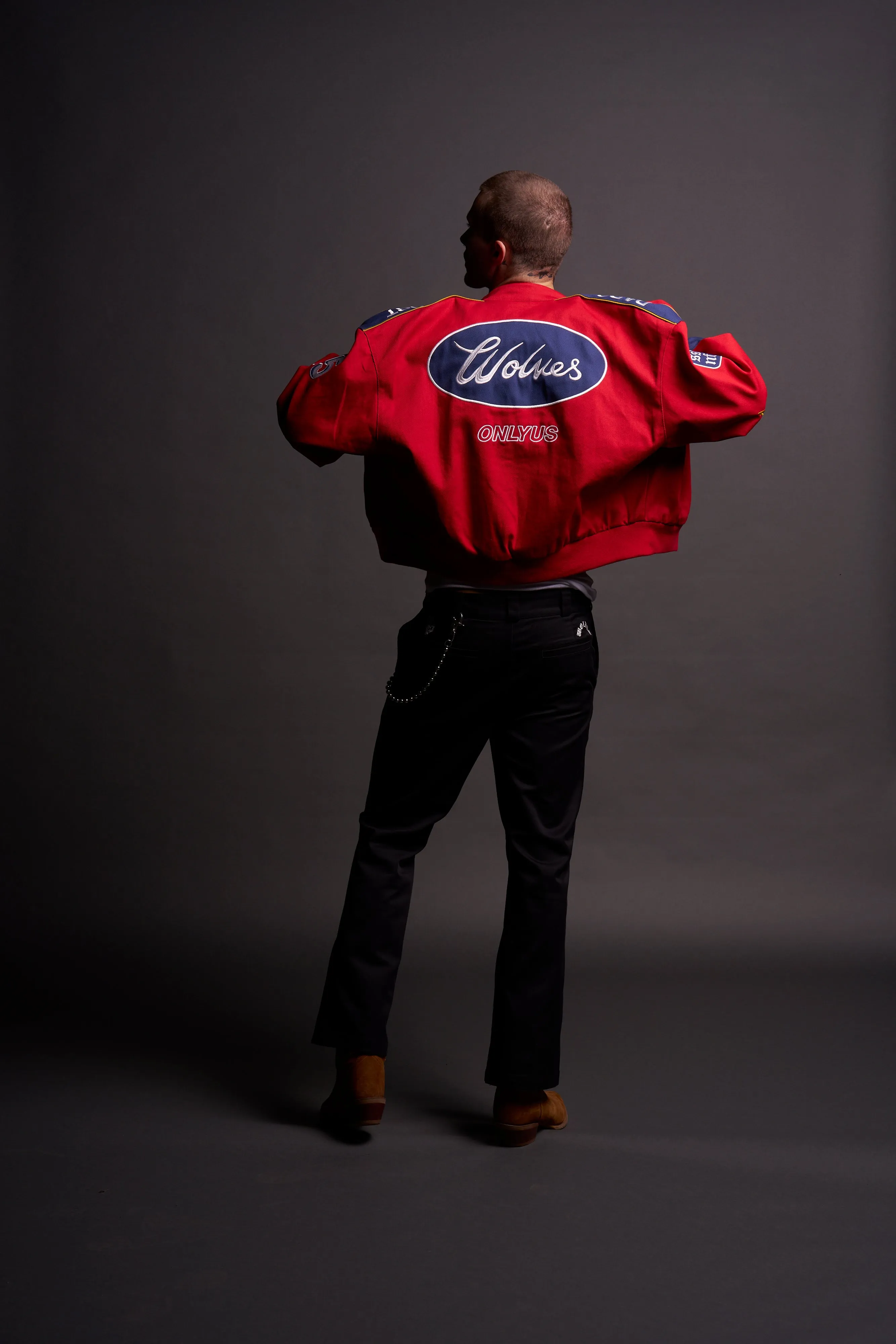 Ride The Fire Gordon Racing Jacket in Roman Red/Blue
