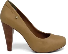 Scarpin Napa Brown Wood Heel - Cravo e Canela