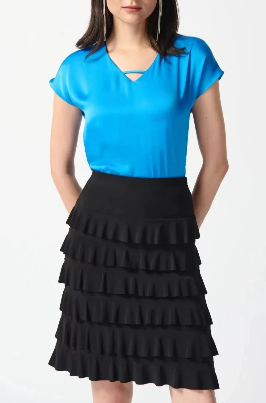 Silky Knit Ruffle Skirt