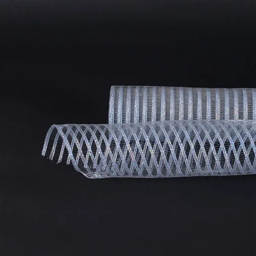 Silver - Deco Mesh Laser Eyelash ( 21 Inch x 10 Yards )