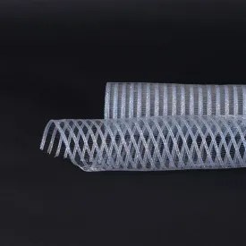 Silver - Deco Mesh Laser Eyelash ( 21 Inch x 10 Yards )