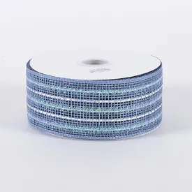 Silver - Laser Metallic Mesh Ribbon ( 4 Inch x 25 Yards )
