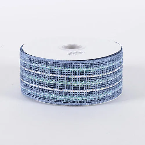 Silver - Laser Metallic Mesh Ribbon ( 4 Inch x 25 Yards )