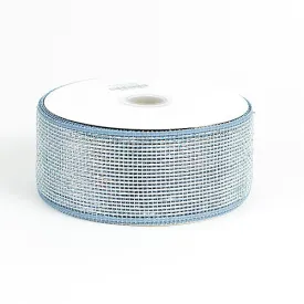 Silver - Metallic Deco Mesh Ribbons ( 4 Inch x 25 Yards )