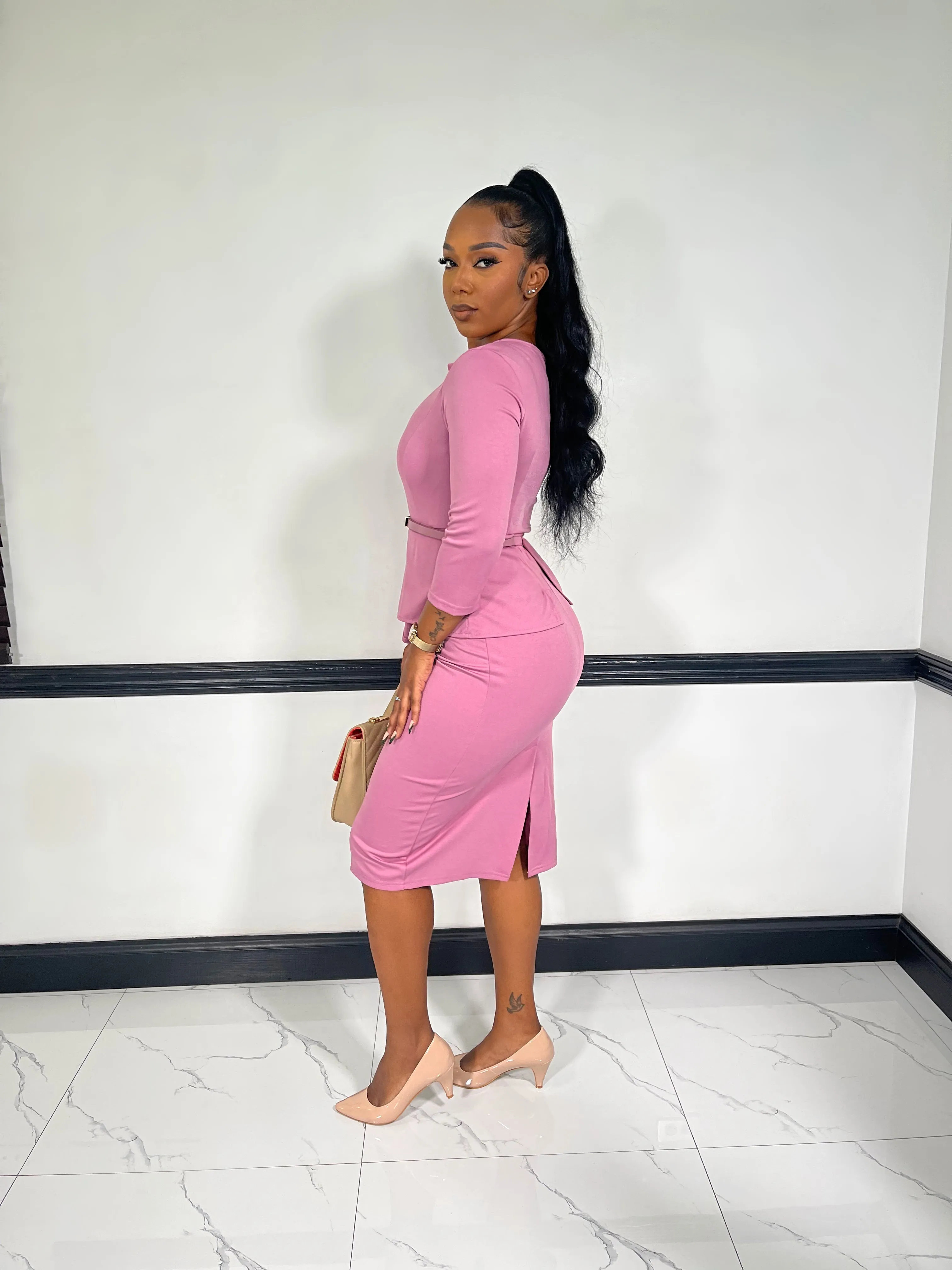 Sophisticated Muse Midi Dress-Light Purple