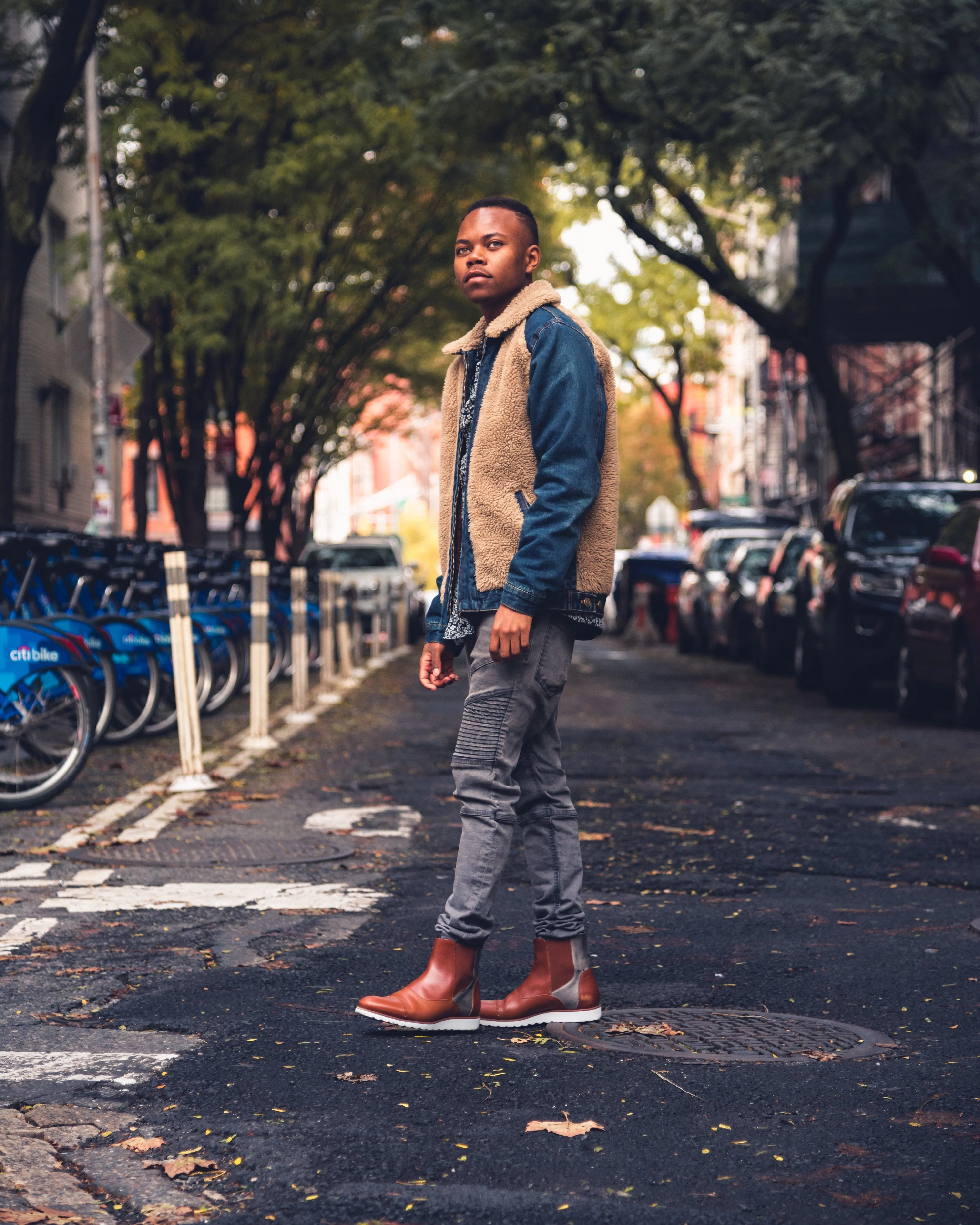 Sunn - Unique Handcrafted Cognac Box Calf Leather w/ Wedge Sole by Le Ruux