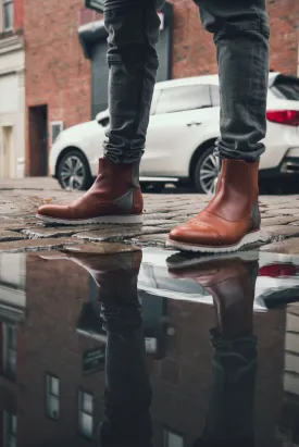 Sunn - Unique Handcrafted Cognac Box Calf Leather w/ Wedge Sole by Le Ruux