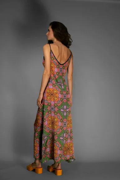 Super Soft Orange Floral Slip Maxi Dress