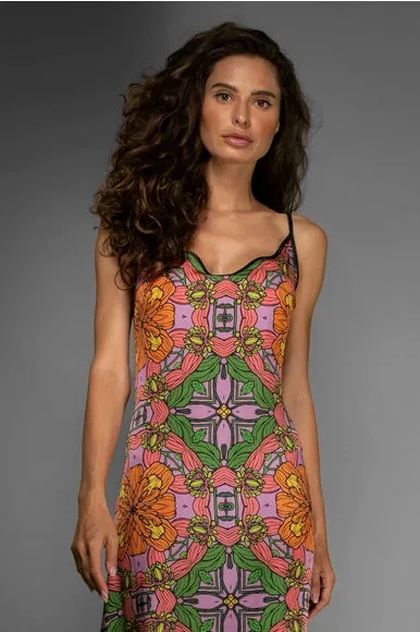Super Soft Orange Floral Slip Maxi Dress