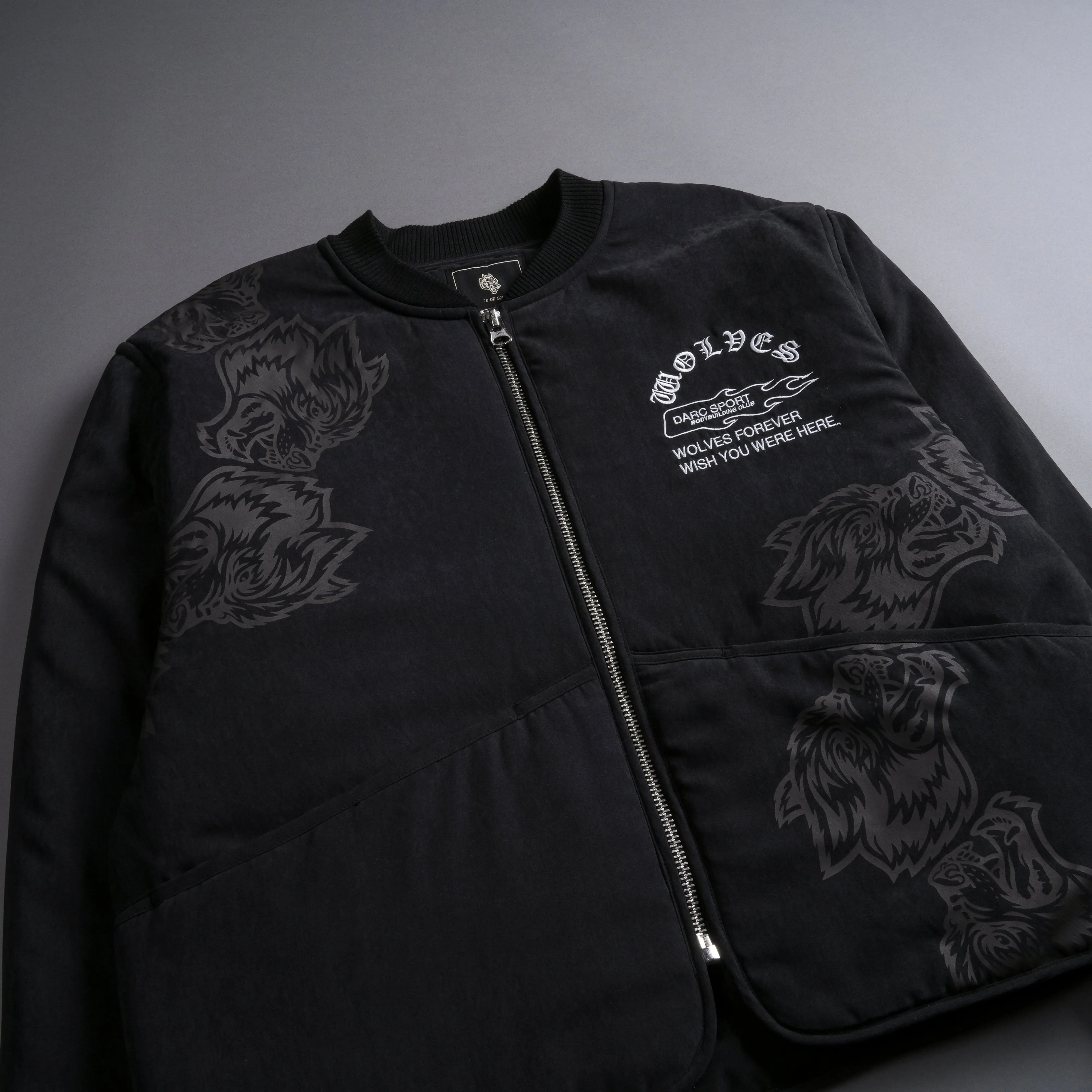 Surrounded By Family Boxy Darco Quilted Jacket in Black