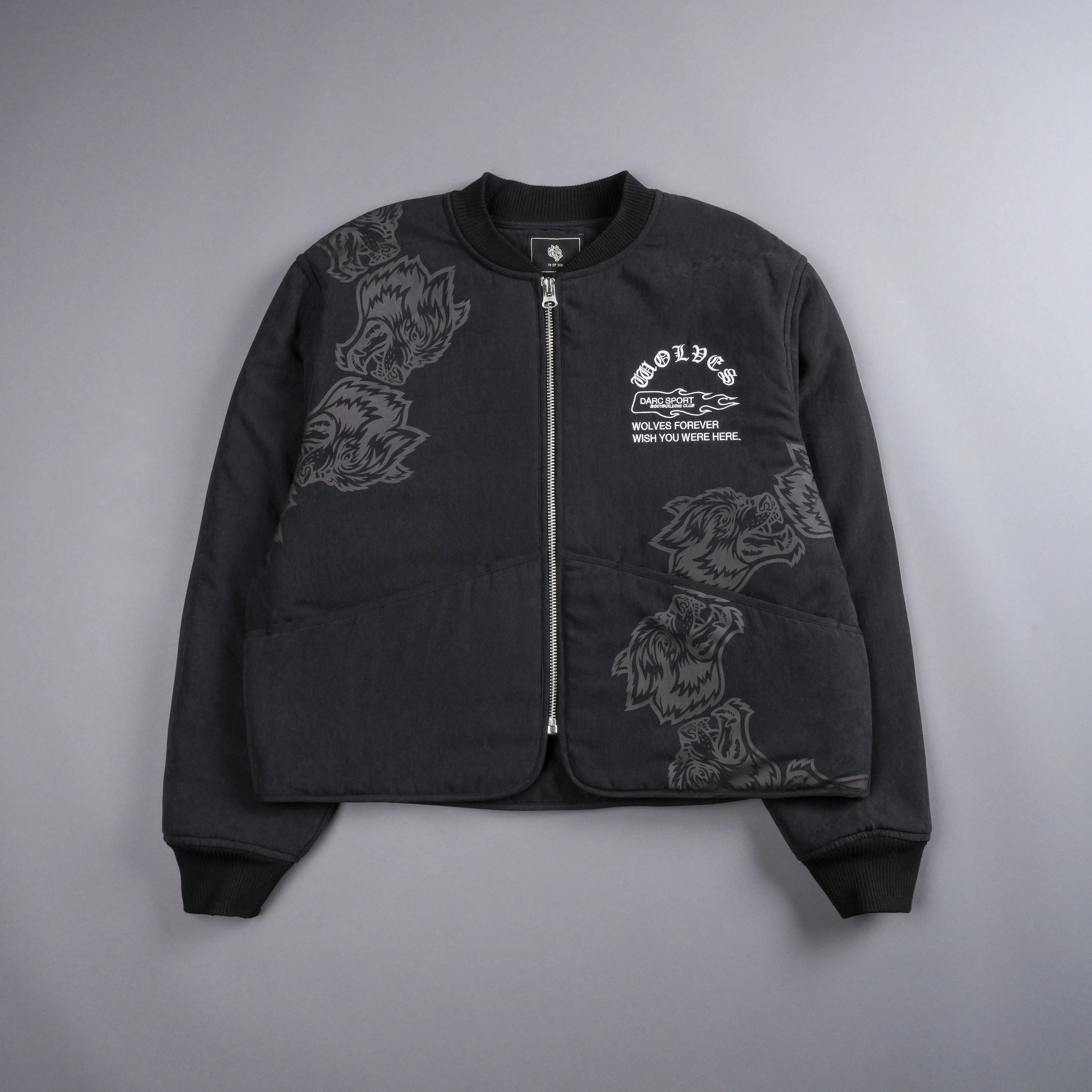Surrounded By Family Boxy Darco Quilted Jacket in Black