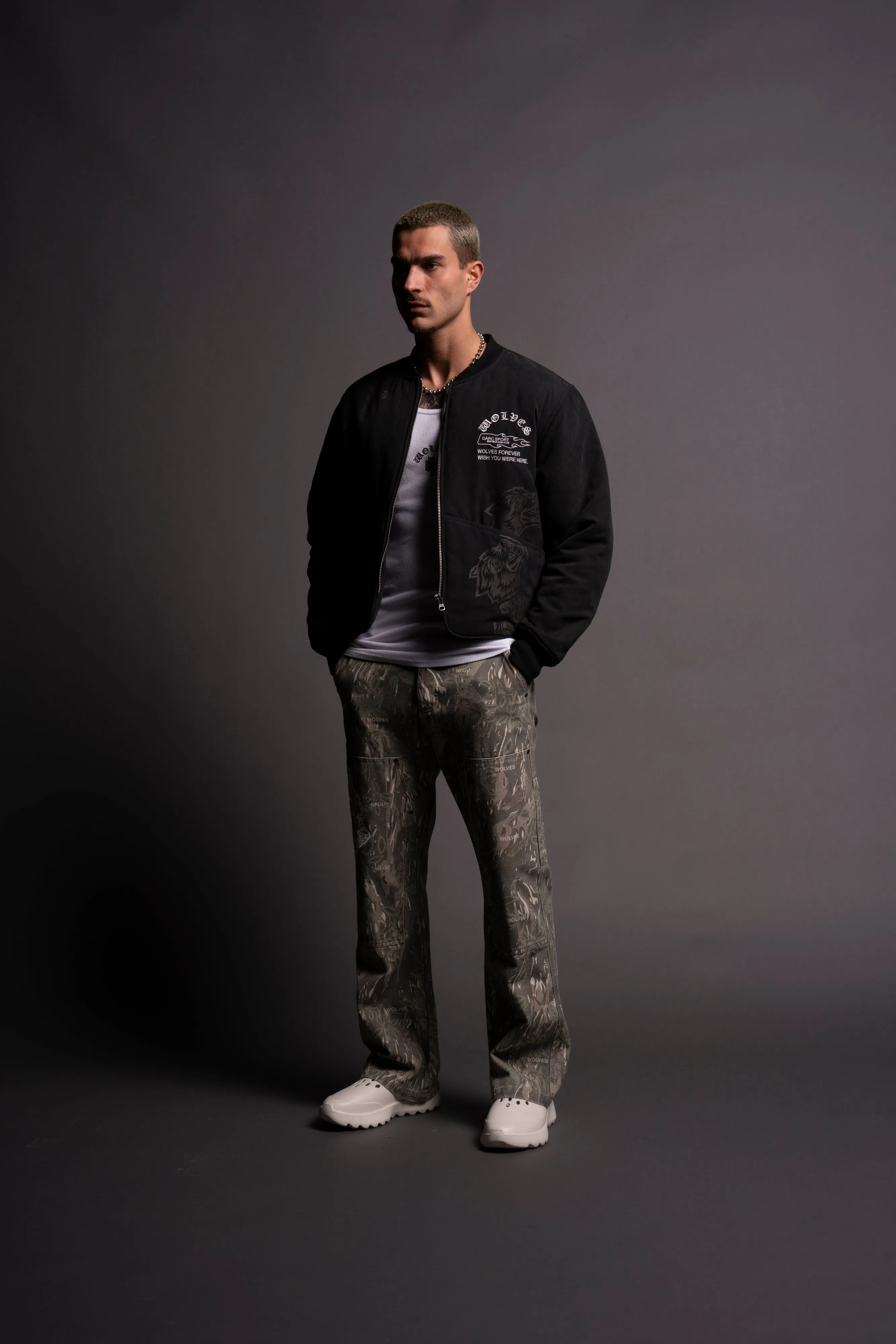 Surrounded By Family Boxy Darco Quilted Jacket in Black