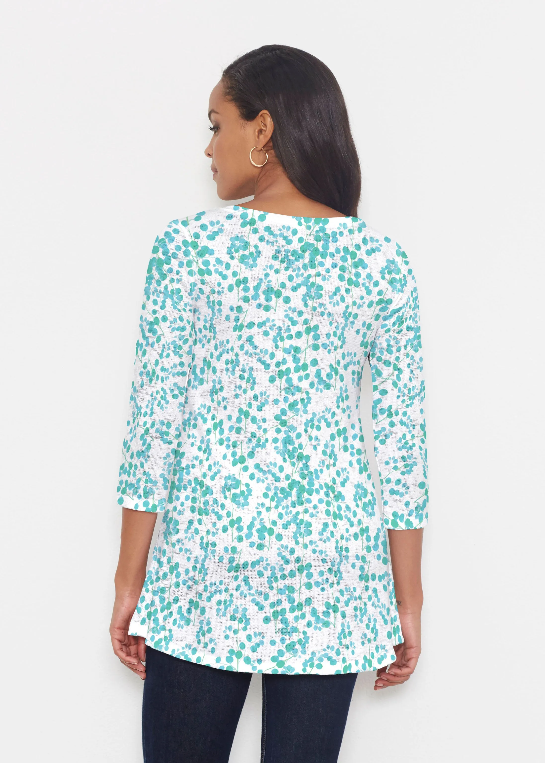 Teal Pome (7863) ~ Katherine Hi-Lo Thermal Tunic