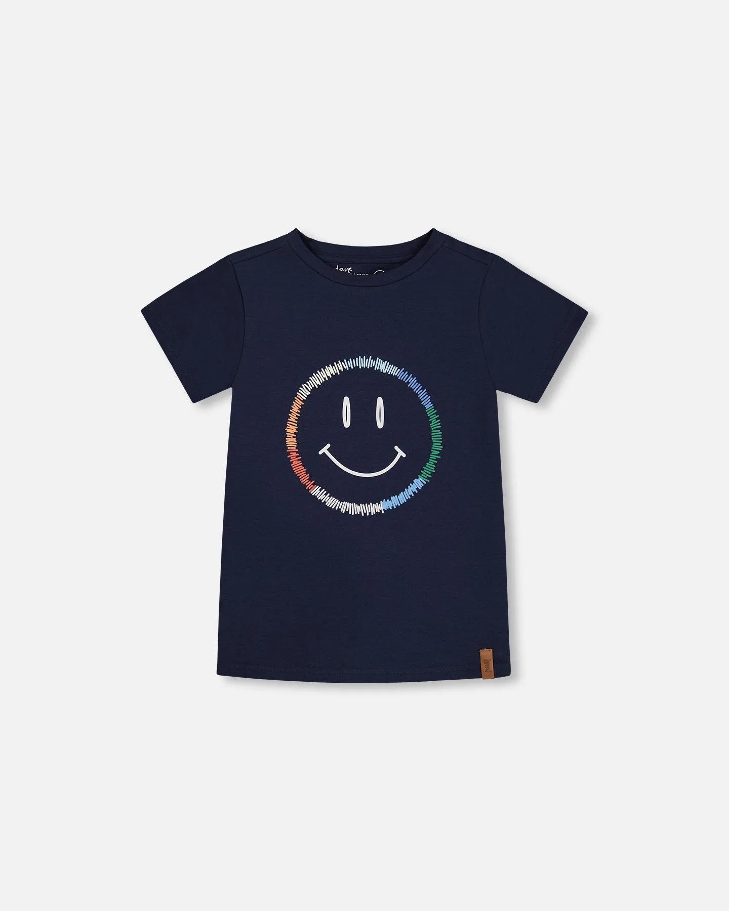 tee s/s stitched smiley - peacoat-481