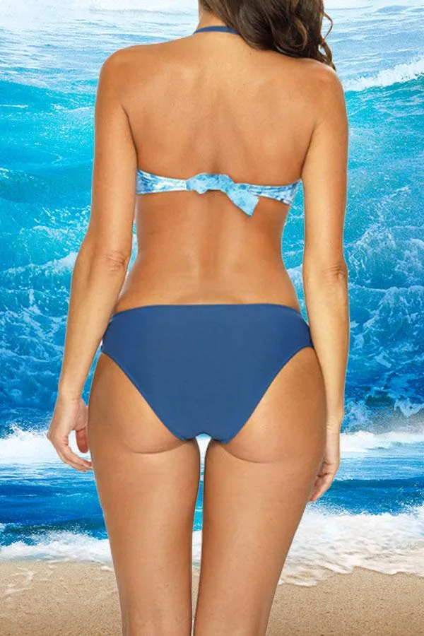 Tie Dye Halter Collar Glamorous Bikini