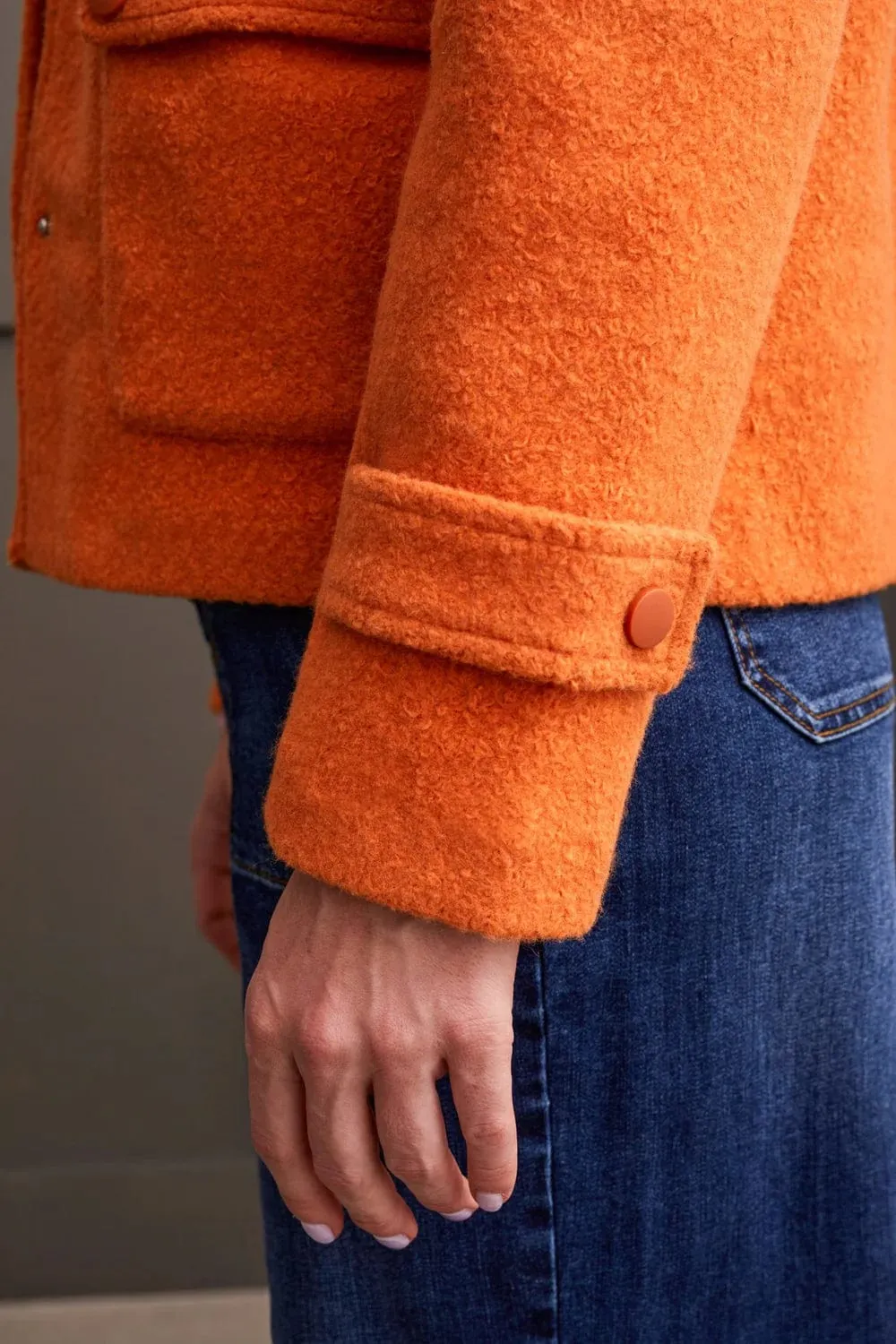 TRIBAL BOILED WOOL PEACOAT WITH SIDE PATCH POCKETS - Assorted Colours - 55810-4856