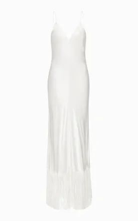 Urchin Fringed Slip Dress | Ivory