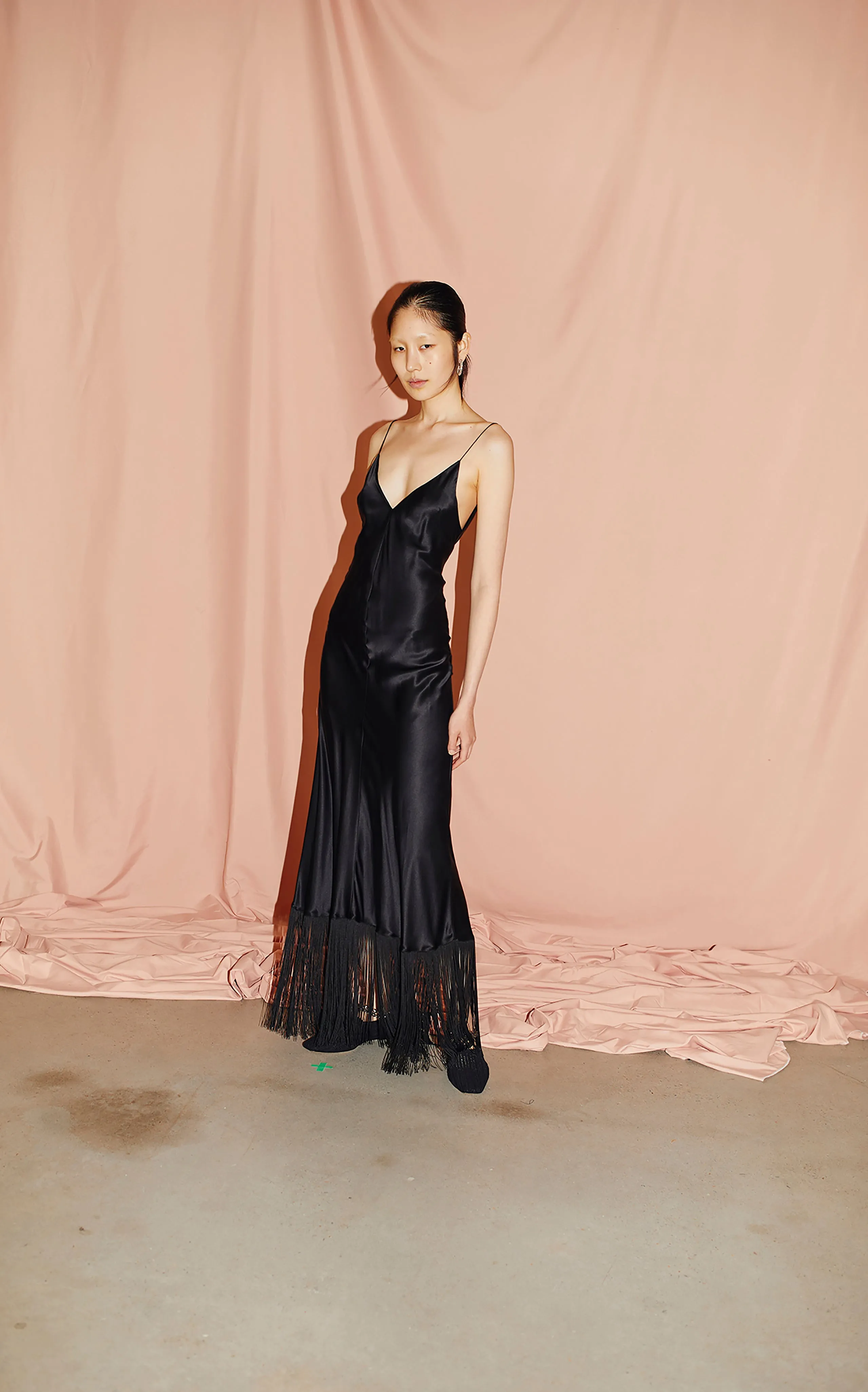 Urchin Fringed Slip Dress | Ivory