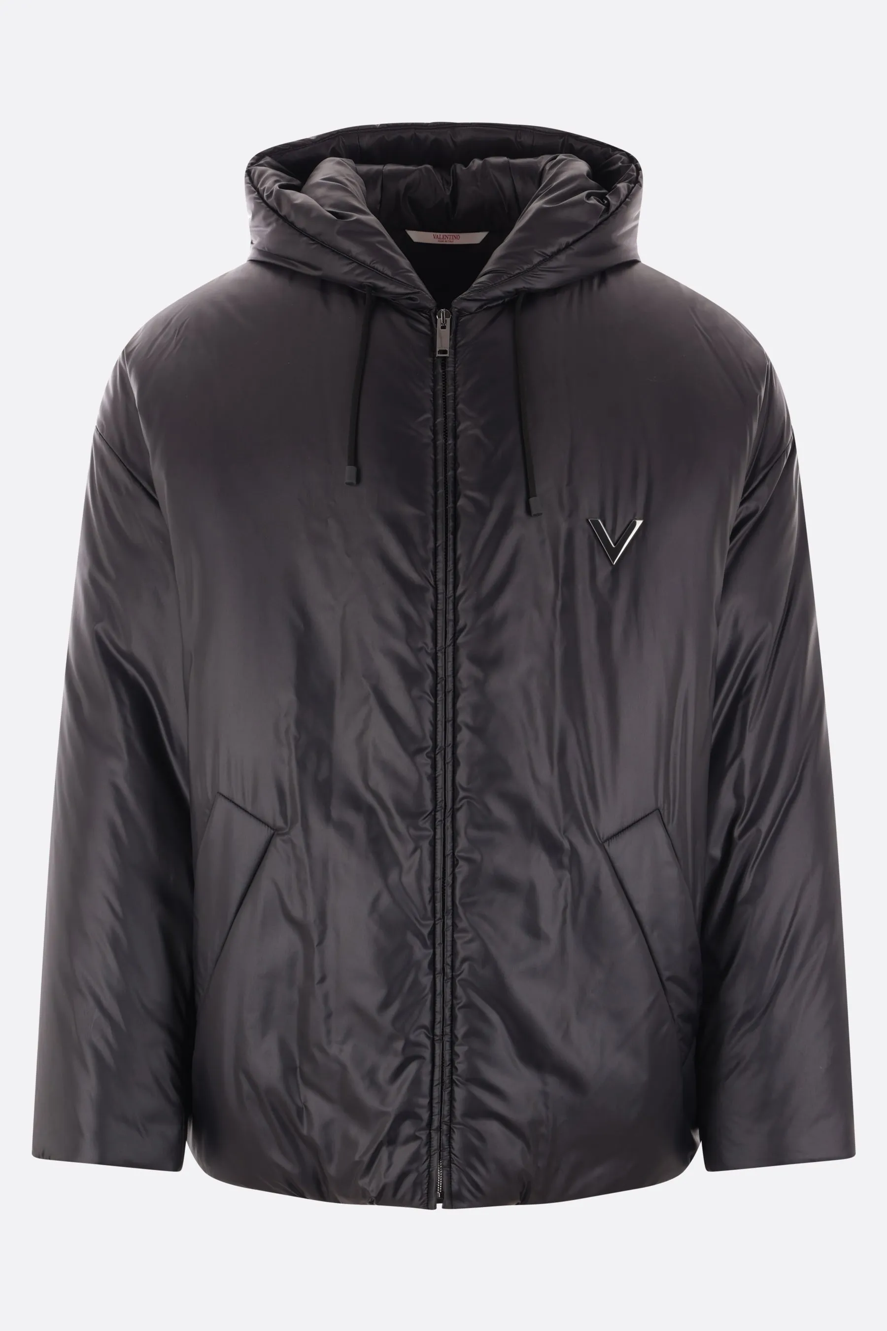 V-Detail Quilted Nylon Jacket